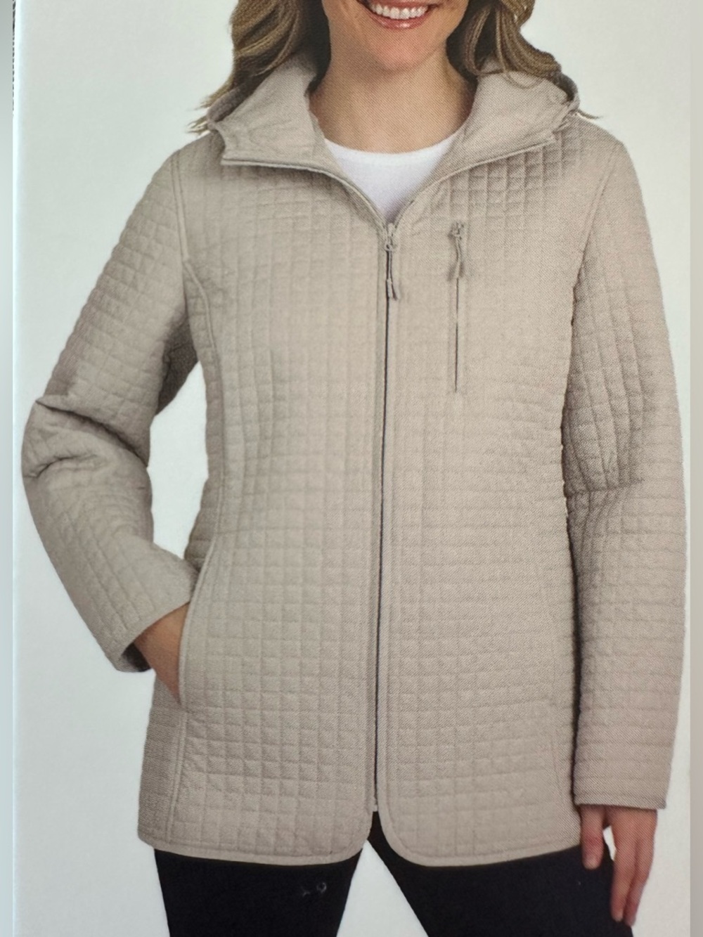 Lands” End Quilted Jacket with Hood - NWT